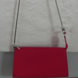 Louis Vuitton Epi pochette in rich red color Louis